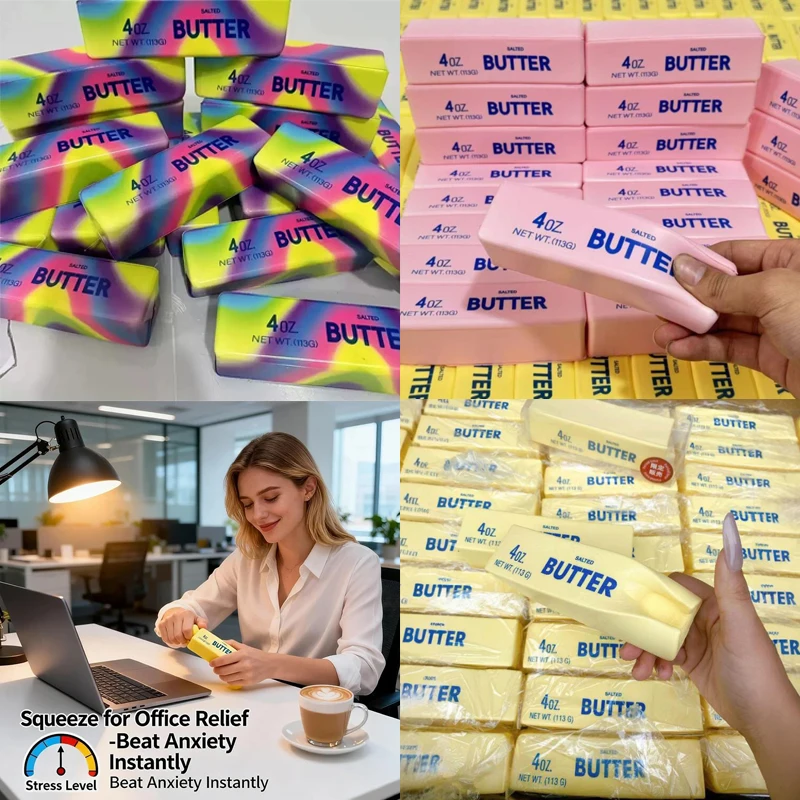 Bâton de beurre compressible / Jouet sensoriel en forme de bâton de beurre collant, jouet à presser à rebond lent, jouets sensoriels