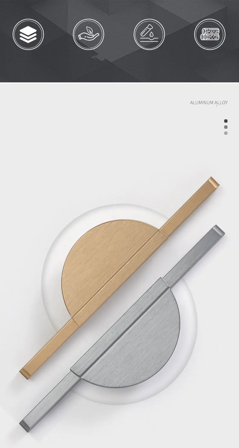 Yutoko moderne dark gold grau runde schrank tür griffe schublade zieht 200mm 500mm küche schrank möbel griffe hardware – Detail 2