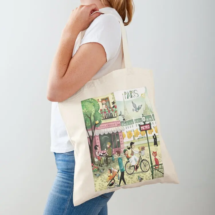 

Paris Tote Bag Fabric bag great bag custom canvas large tote