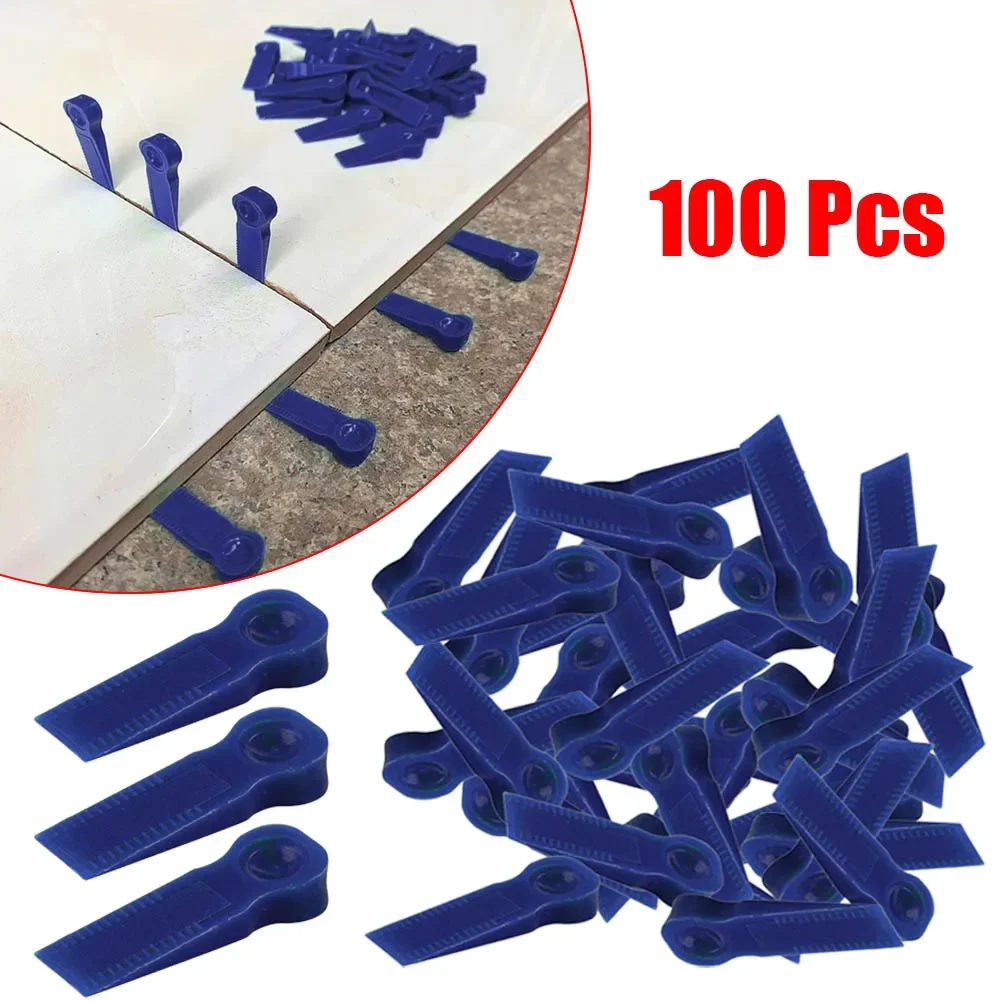 100pcs Plastic Tile Spacers Reusable Positioning Clips Wall Floor Tile Tools Wedge Spacers Leveling Clips Floor Laying Tools