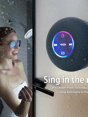 Loudspeaker Bluetooth Speaker Mini Shower Subwoofer Waterproof Handsfree With Suction Cup Mic For Bathroom Pool Beach Car Phone
