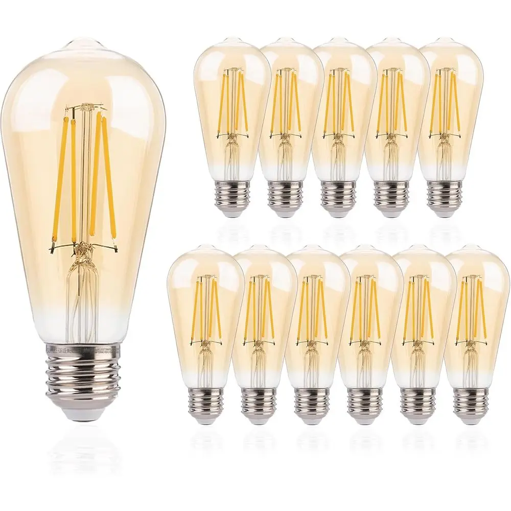 

ST19 LED Edison Bulbs 40W Equivalent, 4W Amber Glass Vintage Light Bulbs, 2200K Warm White Dimmable, High CRI 90+, 400LM E26 Bas