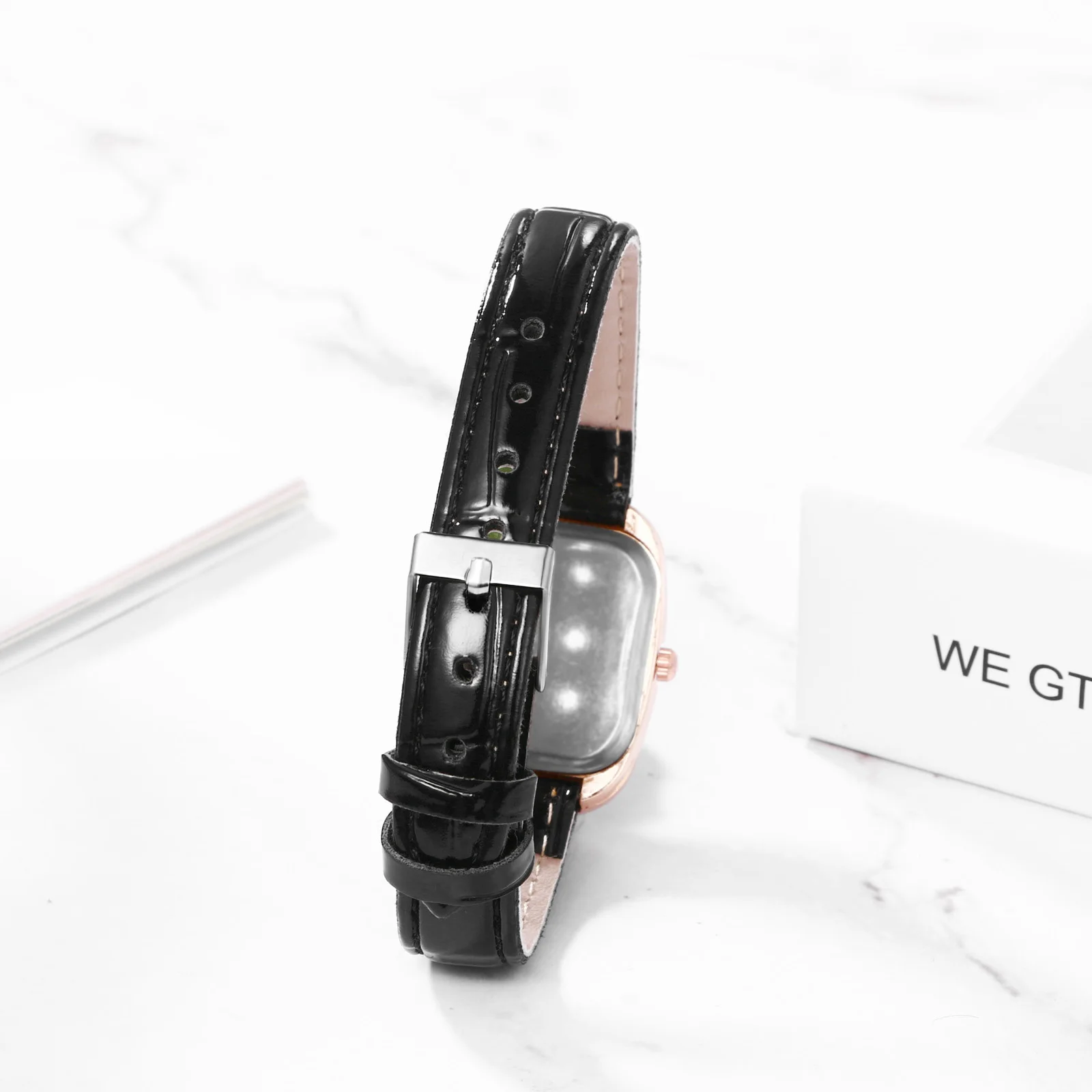 Lancarro Classic Women Ladies Shiny Rhinestone Dial orologio da polso cinturino in vera pelle orologio al quarzo regalo di festa di natale orologio femminile