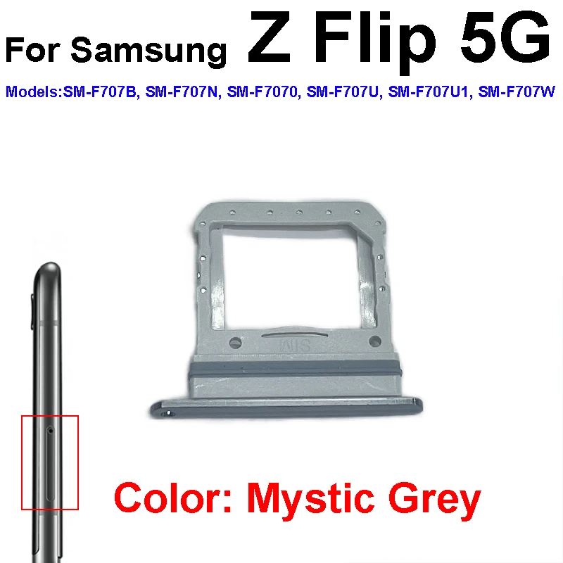 For Samsung Galaxy Z Flip 1 2 3 4 Flip3 5G F7110 Flip4 F7210 Flip 5G F7070 F7000 Sim Card Tray Slot Reader Card Holder Parts