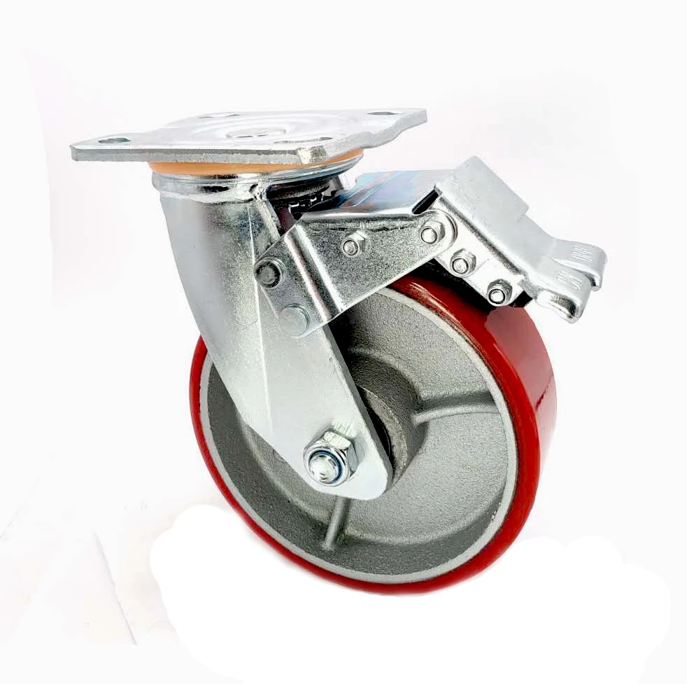 Vietnam Supplier OEM Double Ball Bearing Iron Core PU Industrial Wheel Caster Heavy duty casters Iron Core PU Wheel Caster