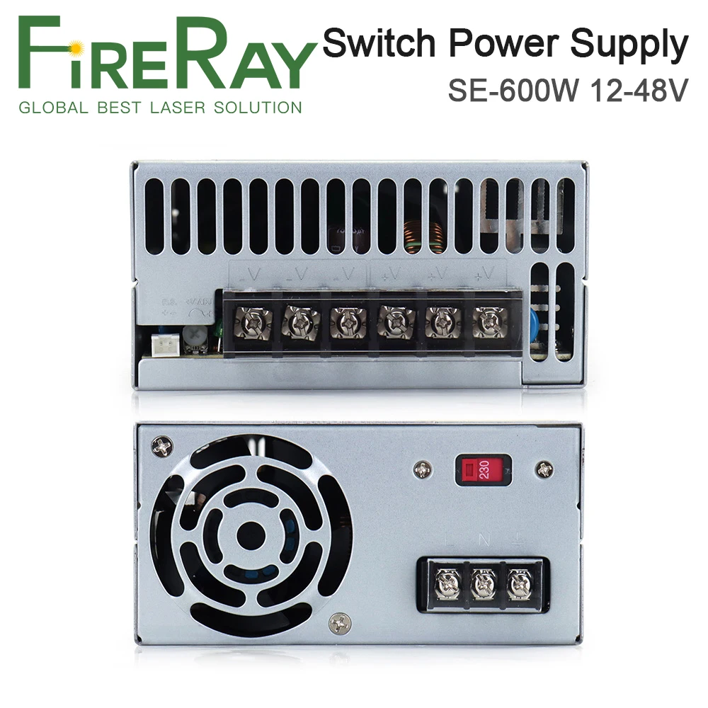 Блок питания FireRay MeanWell 600W SE-600W 48V 12.5A 24V 25A 12V 50A для лазерного источника CO2 30W