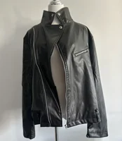 S 5XL New Autumn Spring Women Short Faux PU Jacket Slim Fashion Punk Outwear Motorcycle Leather Casual Coat 6