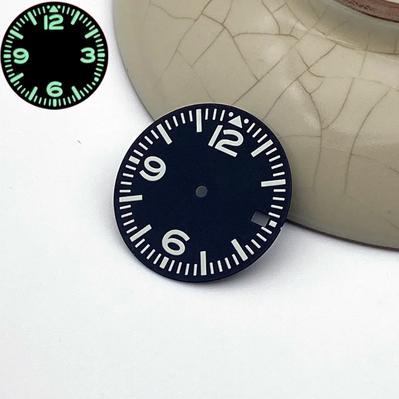 

28.5mm Watch Dial NH35 NH36 Green Luminous Dial Fit For Seiko SKX007 SPRD 6105 Tuna Samurai Watch Dials