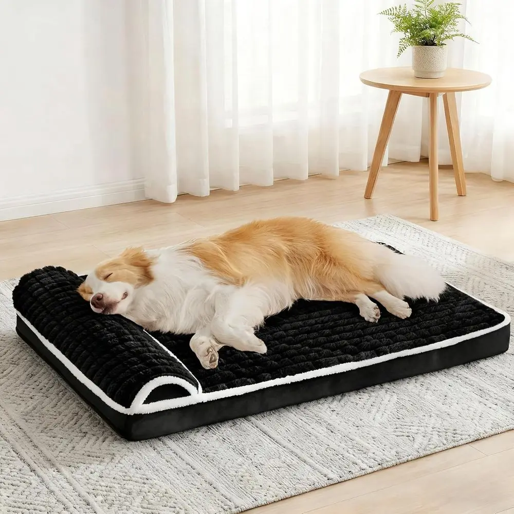 

Large Orthopedic Dog Bed - Waterproof, Comfortable, 56x40 with Removable Cover and Non-Slip Base, Black
