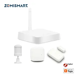 Zemismart Zigbee Hub Smart PIR Sensor Door Sensor Temperature Humidity Sensor Automation Scene Security Alarm Kit Work with Tuya
