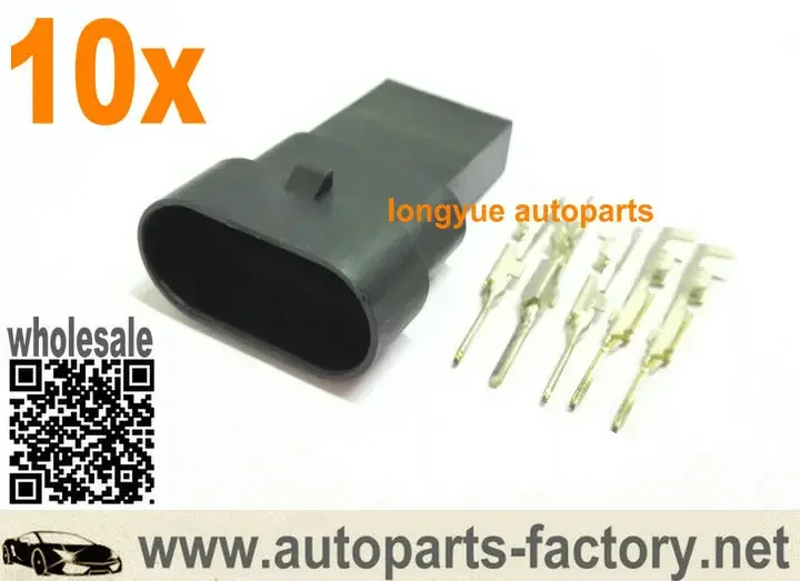 Longyue Autoparts 10pcs 5-pin Male Connector Case For MAF Sensor & Idle Motor & Air Temp IAT Sensor