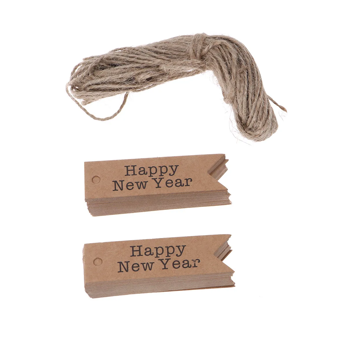 100Pcs Kraft Paper Hanging Tags Brown Eco Friendly Gift Tags for New Year Baking Party DIY Craft Scrapbooking Labels with String