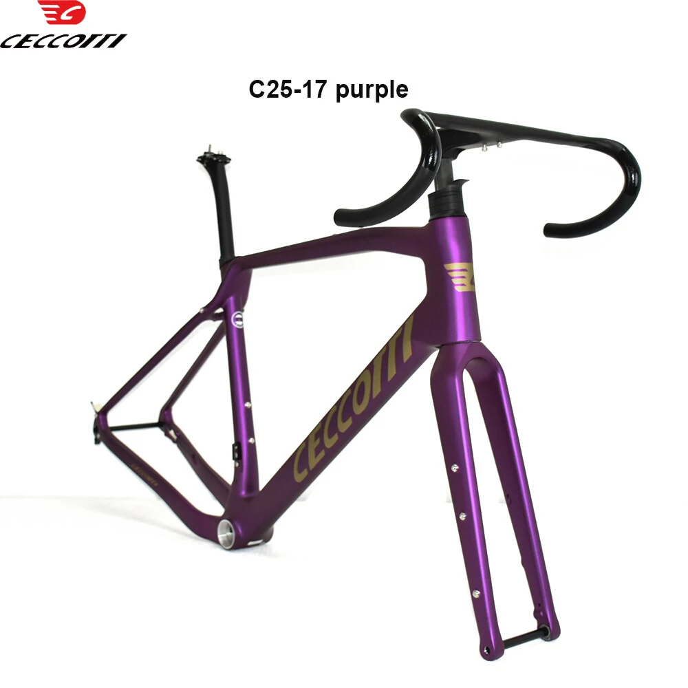 CECCOTTI T1000 Carbon Frame, geschikt voor 700C*50C, T47 draad BB fietsframe, volledig geïntegreerde kabels, gravel fiets frameset