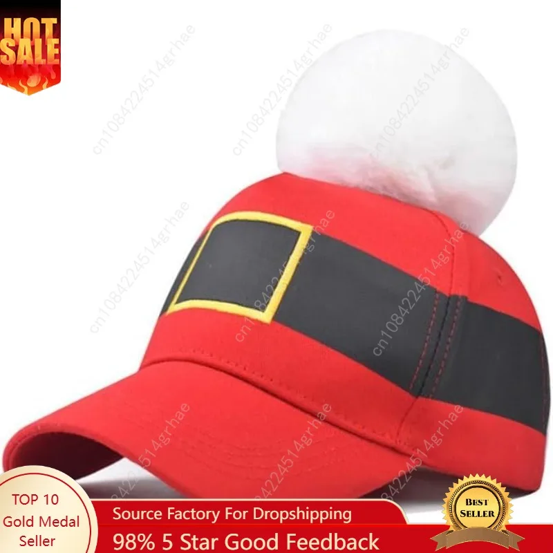 

Red-Christmas-Hat Xmas-Baseball-Cap for Men-Women - Santa Adjustable Trucker Hat Unisex Holiday-Cap for Winter Outdoor