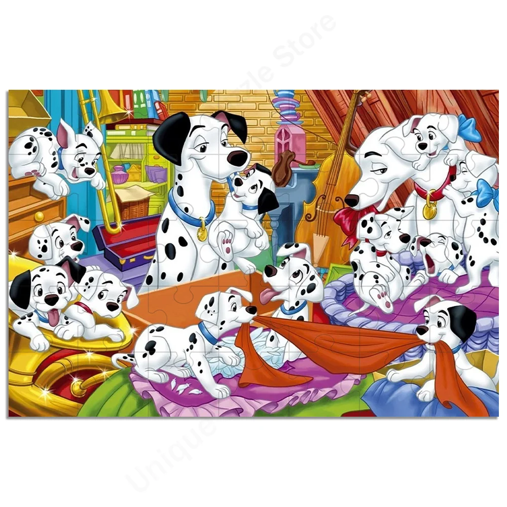 การ์ตูนดิสนีย์อะนิเมะ 101 Dalmatians ปริศนาจิ๊กซอว์ปริศนาเด็กของเล่นเพื่อการศึกษา Early ของขวัญเกมสําหรับของเล่นเพื่อการศึกษาเด็ก