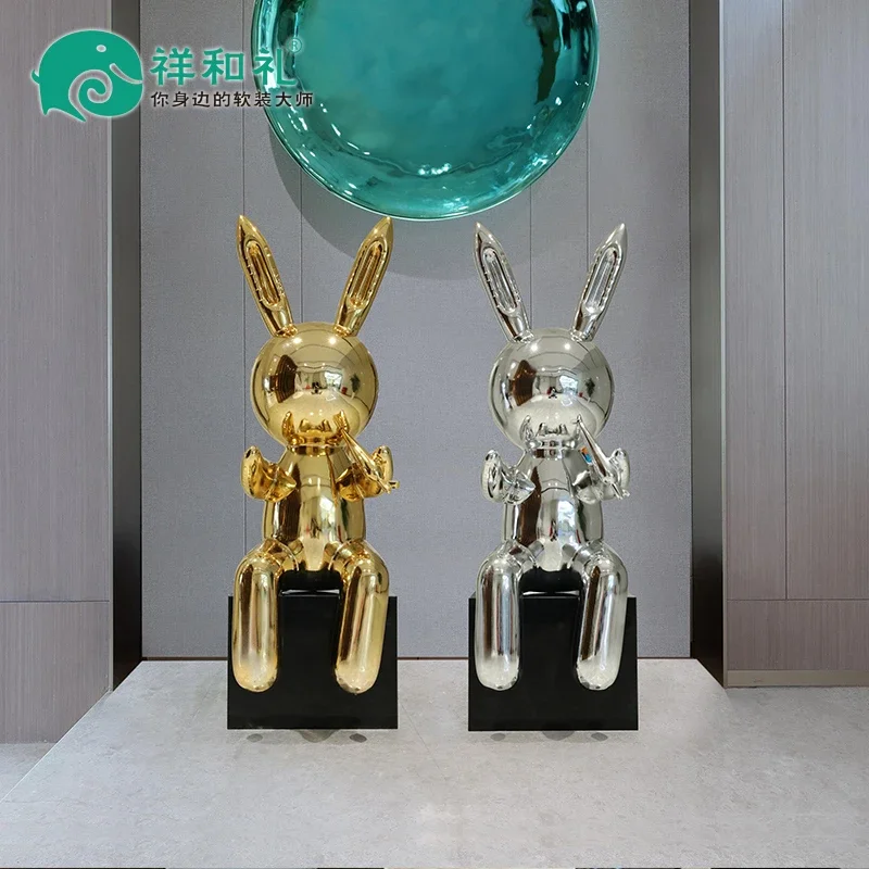 YY Large Cute Rabbit Animal Sculpture Mall Hall Soft Decoration Artwork