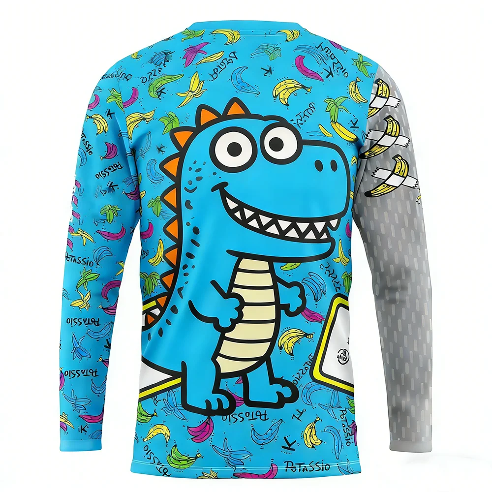 Herren-Radsportbekleidung, Dinosaurier-Print, Mountainbike-T-Shirt, MTB-Radsportbekleidung, BMX-Motorradbekleidung, lange Übergrößen – Detail 3