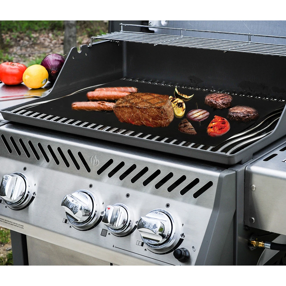 

Bbq Grill Accessories Baking Pad Mat Oven Liners High Temperature Resistance Black