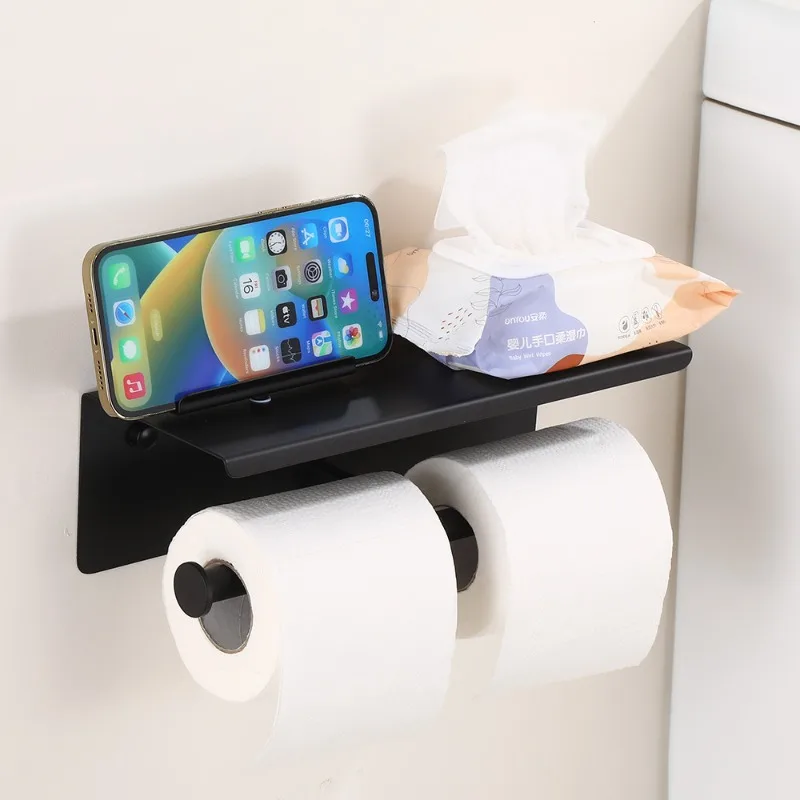 360-degree rotating mobile phone tissue holder, 304 stainless steel phone roll holder, toilet paper holder