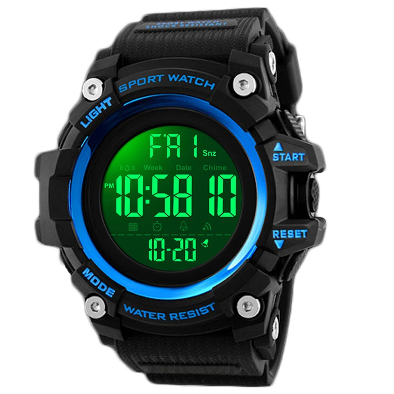 

YIKAZE Sports Men Watches 50MM Big Dial Sport Watch Military Countdown Clock Waterproof LED Digital Watch Electronic Wristwatch