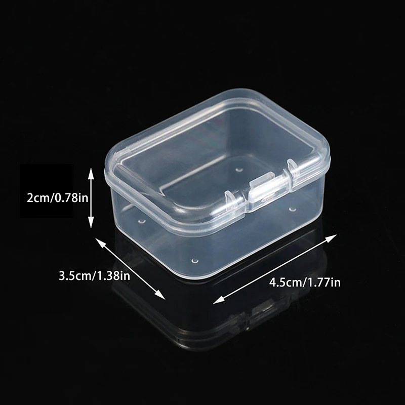 10pcs Rectangular Transparent Plastic Box Jewelry Card Stationery Storage Box Small Item Storage Box