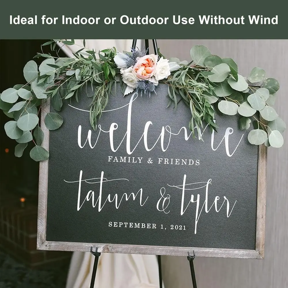 Wedding Sign Poster 63'' Display Easel Adjustable Metal Art Easel Black