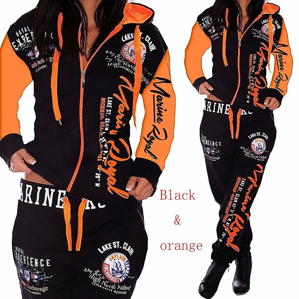 Ladies Fashion Print Casual Sports One Piece Suit