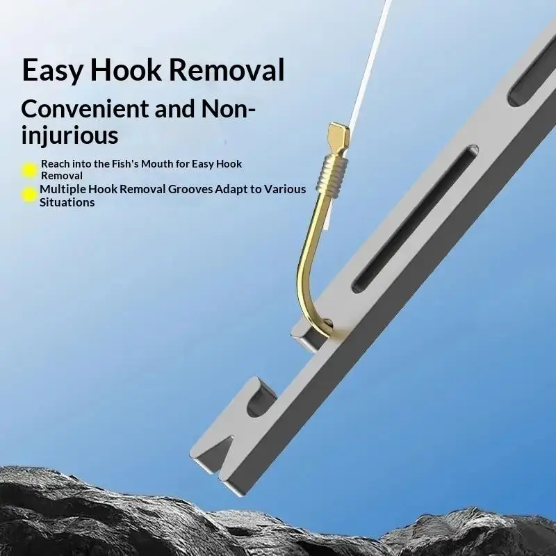 Portable Stainless Steel Fishing Hooks Remover Fishing Accessory 6-in-1 Multifunctional Hook Remover Portable Fish Hook Tool