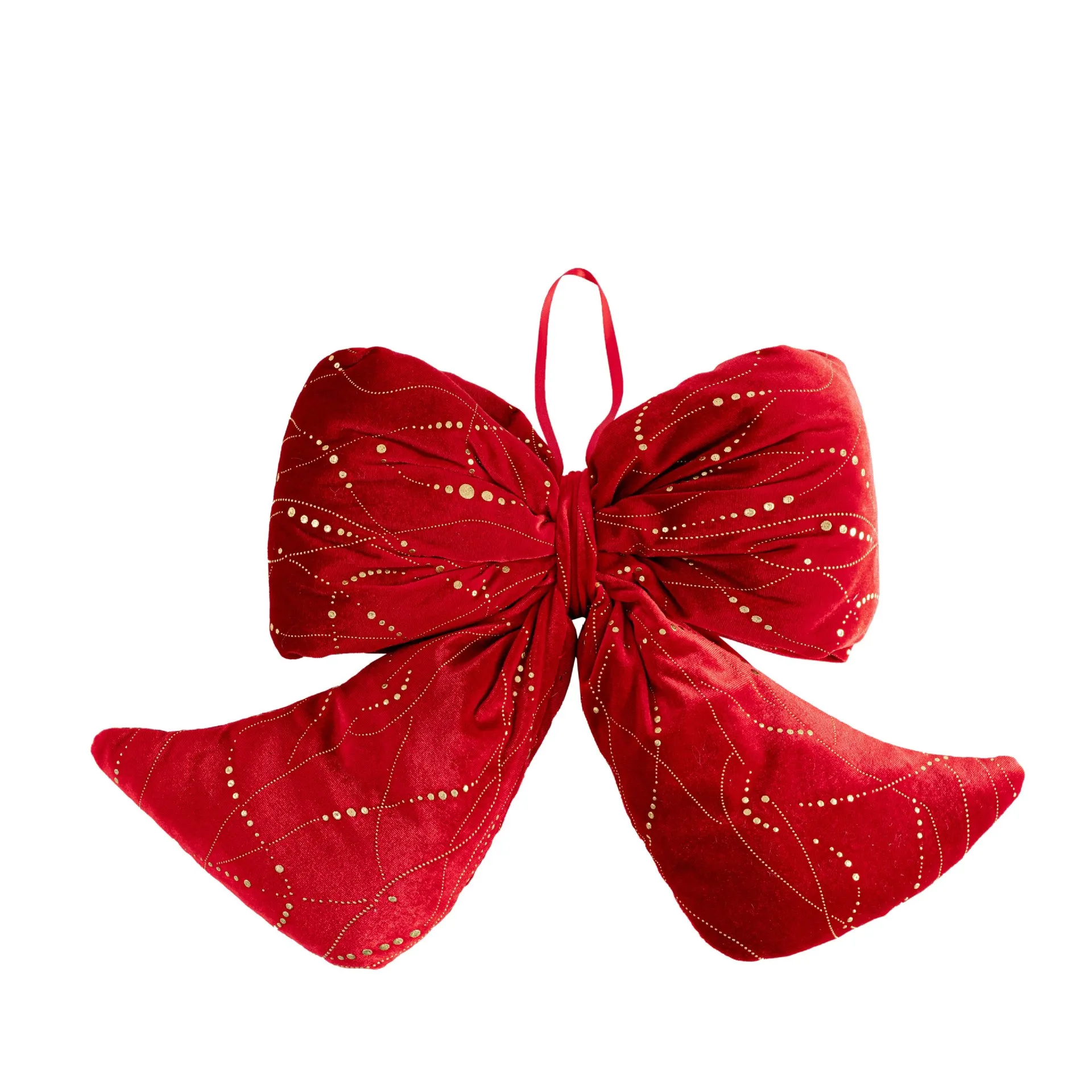 

23/30/35cm Christmas Decorations Christmas Tree Handmade Tree Top Red Stamping Bow Holiday Party Decoration Hangings