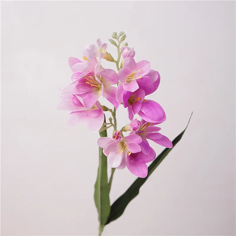 5Pc Fragrant Snow Orchid Latex Film Cymbidium Orchid Real Touch Artifiical Flowers for Wedding Party Home Table Decoration Flore