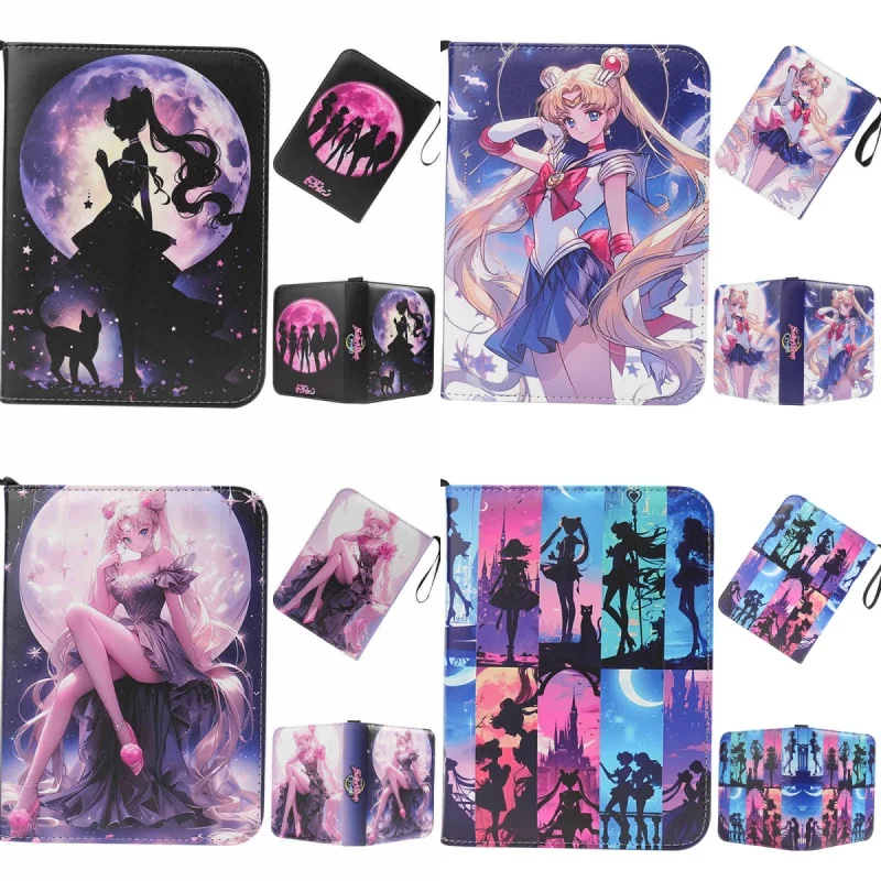 Sailor Moon Card Binder Book Collection Cards Holder Anime Card Album With 50 Inner Pages Zipper Hold Up To 400 Slots Gift Toy