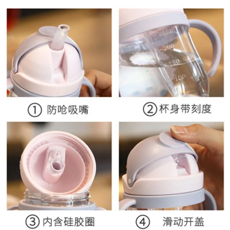 Portable Straw Cup for Infants and Young Children  Anti Choking and Leak Proof Milk Cup  Baby Anti Drop Gravity Ball Water Cup
