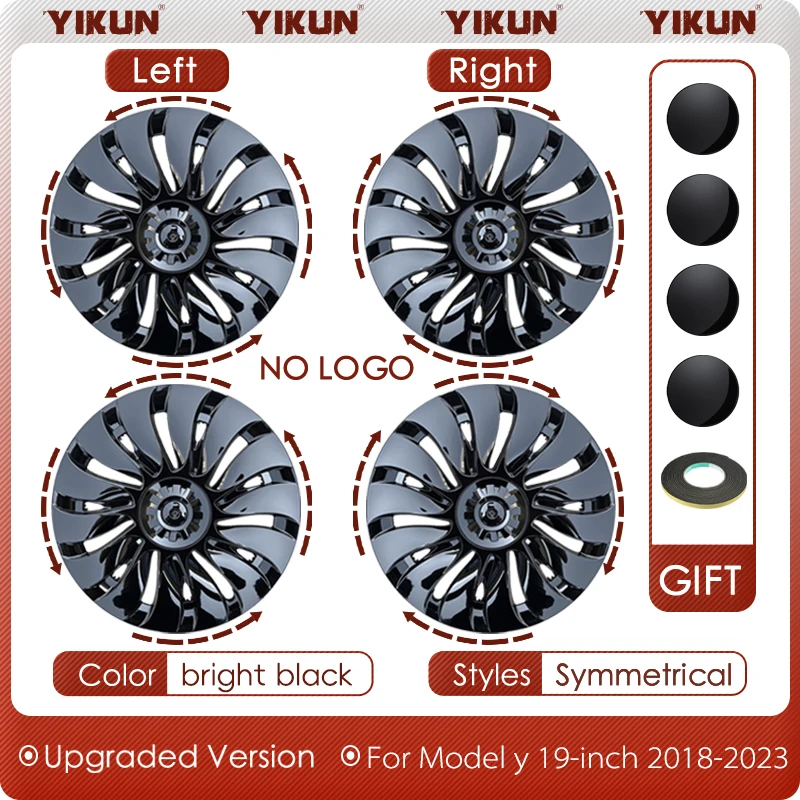4 stuks wieldoppen voor Tesla Model Y 19 inch Performance auto vervangende wieldoppen volledige velgdop auto-accessoires 2020-2024
