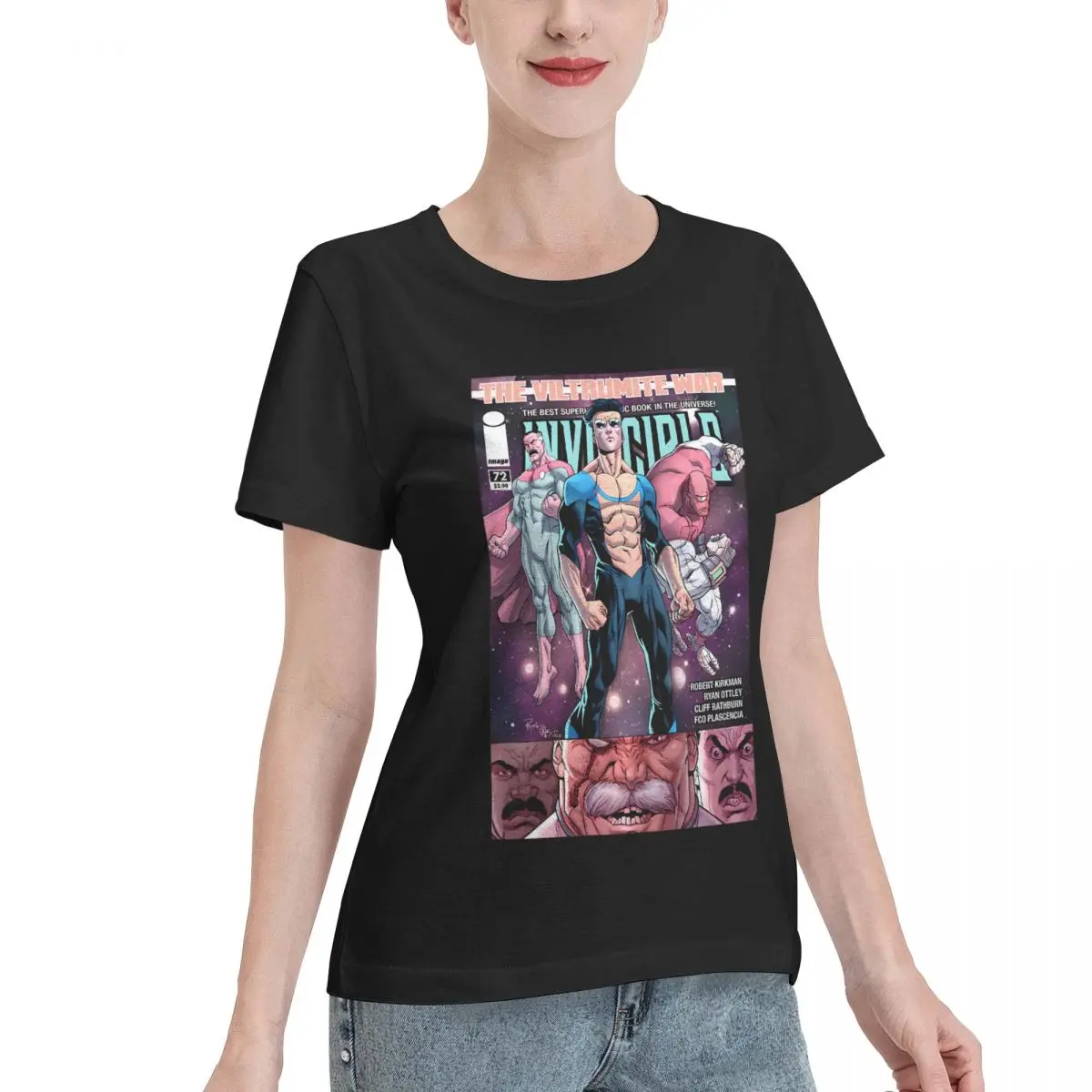 Oversized Option Invincible Best Comic Women's T-shirt Party Women Daily Outfit Top
