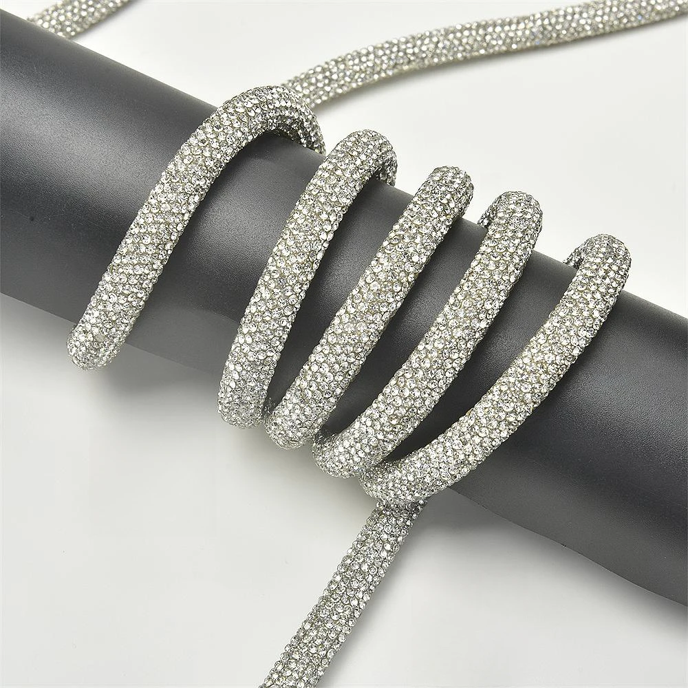100cm/120cm Rhinestone Cotton Rope Luxury 9mm Diamond Cord Trimming DIY Jewelry Bracelet Necklace Shoelaces String Bags Belt