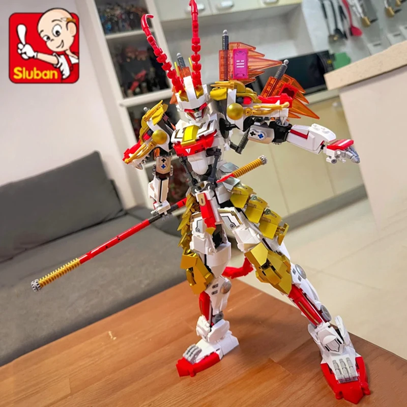 SLUBAN Journey to the West building block mecha Monkey King assembled model DIY robot hand-made doll Kawaii children's toy