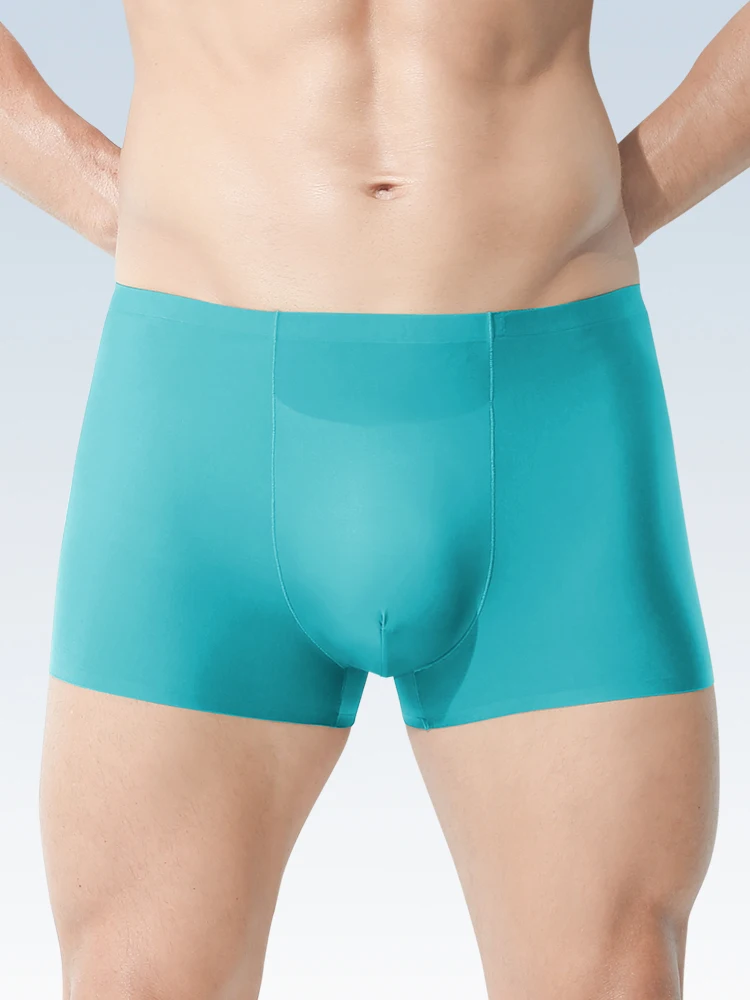 Herrenunterwäsche Herren Großhandel Eisseide nahtlose Boxershorts antibakteriell atmungsaktiv Sport Sommer dünne bequeme Boxershorts