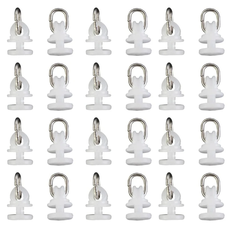 Pack of 100 Curtain Track Slides Rollers Drapery Curtain Track Hooks Carriers