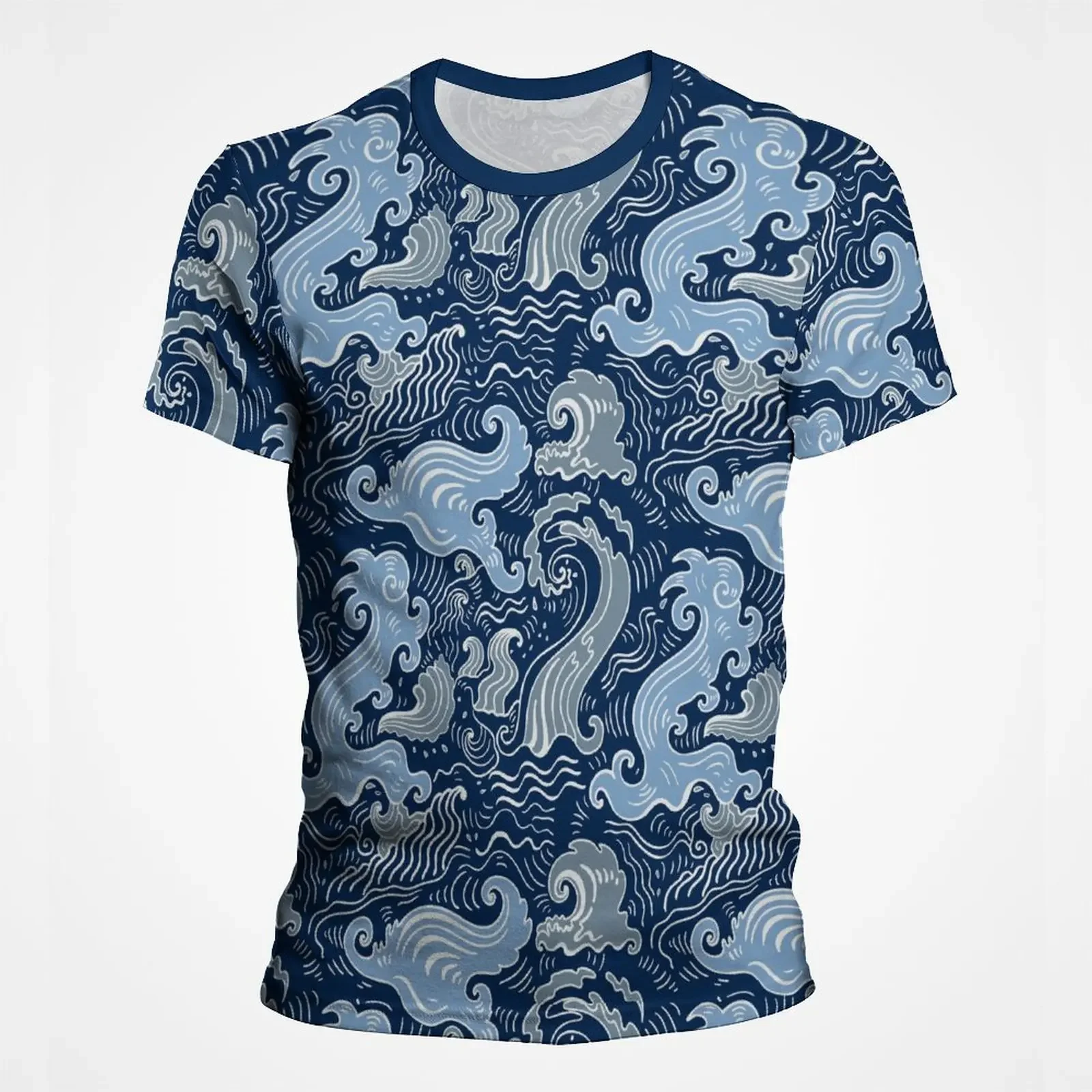 Water Ripples Waves 3D Printed T Shirt For Men Fashion Vacation Women T-Shirt Surfing Sport Streetwear Casual Funny Tee Tops