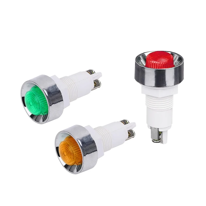 

PL Indicator Light Small Signal Light Opening 12mm 6V 12V 24V 36V 110V 220V 380V Red/Green/Yellow Flame Retardant Material