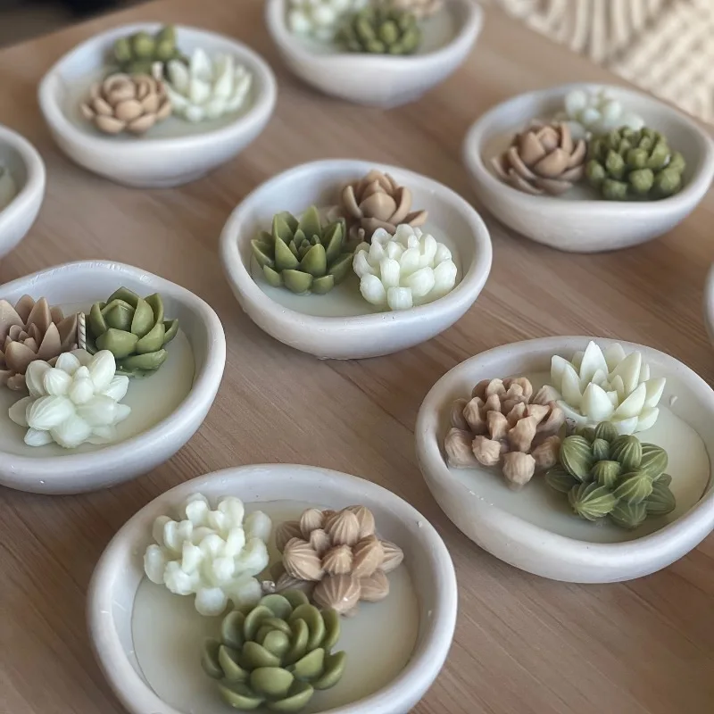 DIY Irregular Shape Mini Candle Bowl Ornament Silicone Mold Gypsum Storage Cup Decorative Resin Mold Home Handicrafts Materials - view 4
