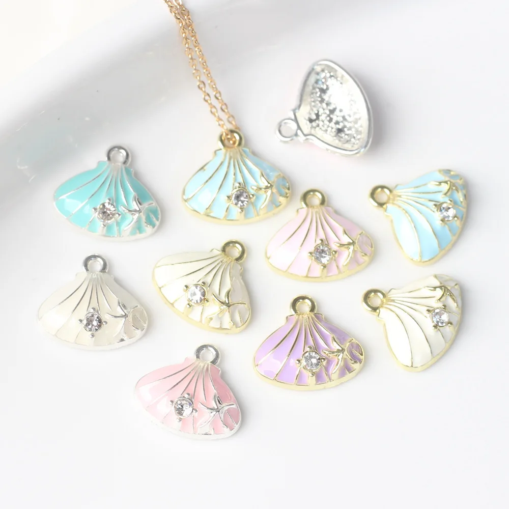 10pcs Cute Sea Shell Conch Pendant Necklace Bracelets Earring Charms For Women Gift Fashion Pendant Jewelry Making Accessories