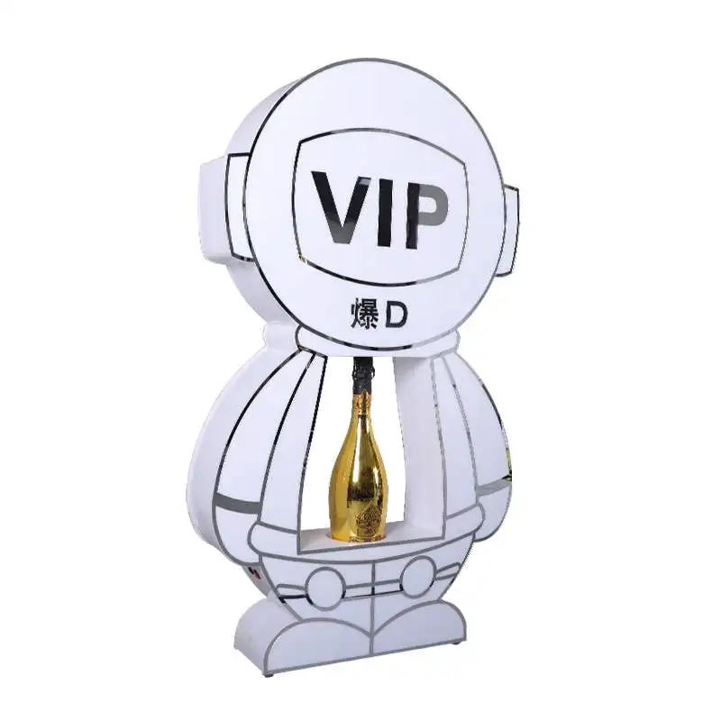 Customized Colorful Luminous Robot Champage Led Bottle Presenter Display Glorifier Cocktail Wine Whisky Rack For NightClub Party