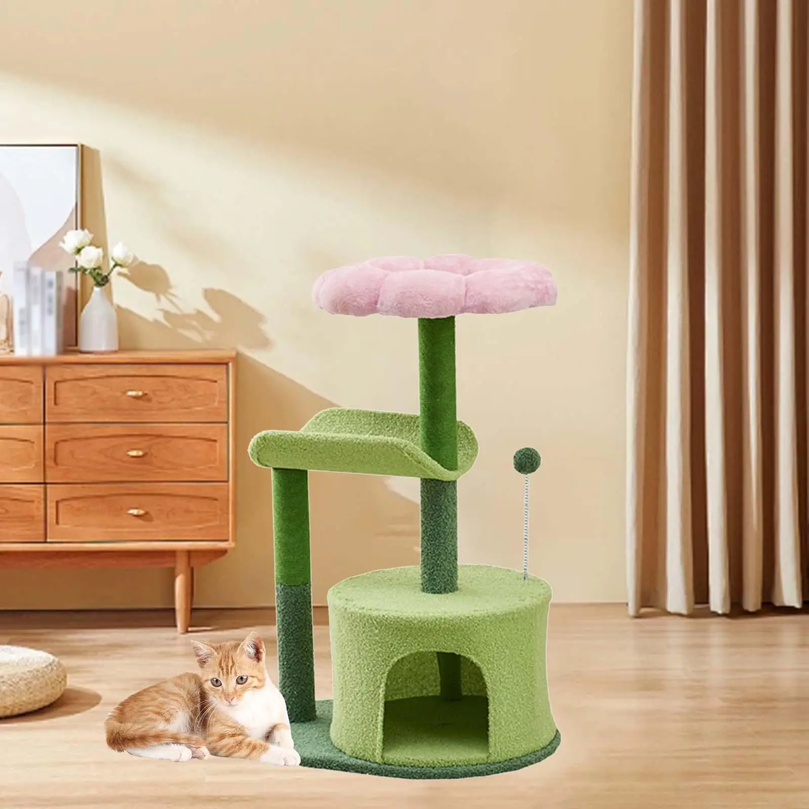 

Scratching Post Playground Multi Levels Rest Cats Jumping Toy Cat Tree Tower