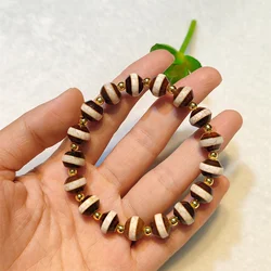 1pcs/lot Natural White Agate First-line Pharmacist Abacus Bead Bracelet 10mm Fire offering dragon scales Ethnic style jewelry