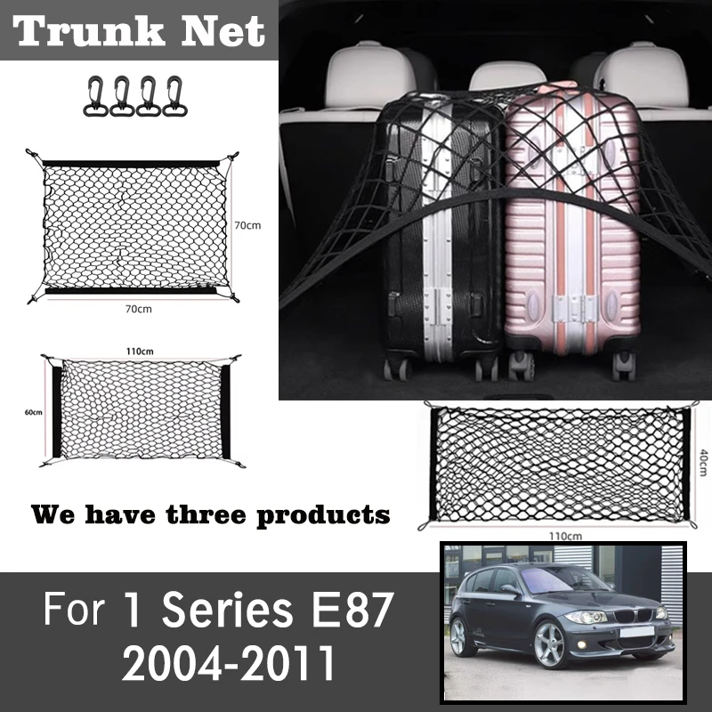 

For BMW E87 1 Series 2004-2011 2005 Adjustable Car Trunk Luggage Storage Cargo Nets Stretchable Truck Net Elastic Accessories