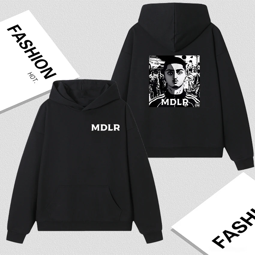 

Rapper Fashion Morad MDLR Graphic Print Hoodie Fashion Hip Hop Street Sweatshirt Men's Women Autumn Winter Fleece Loose Pullover