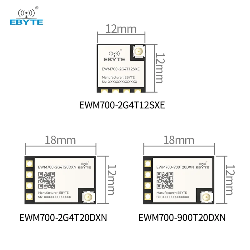 ELRS Module 915MHz 2.4Ghz Receiver Module UART SX1276/SX1281 Open-Source EBYTE EWM700 Series Ultra Small Size 3.3V~5.5V