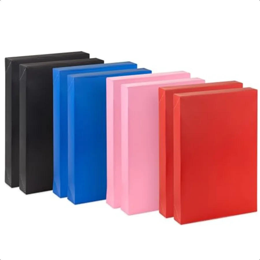 Medium Gift Boxes with Lids 8 Shirt Boxes 2 Each: Red Pink Blue Black for Birthdays Baby Showers Valentine's Day Mother's Day F