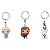Elsa Anna Olaf Pocket Keychain Vinyl Action Figure Keyring Collection Model Toys Cute Doll Key Chain